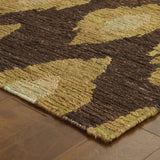 Valencia Abstract Design Brown/Gold Soft Area Rug
