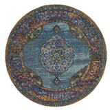 Medallion Blue Orange Soft Area Rug