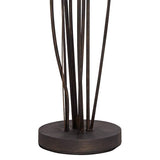 Jareth Black Metal and White Glass Tulip 4-Light Floor Lamp