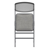 Ultra Comfort Commercial XL Premium Fabric Padded Folding Chair, ANSI/BIFMA 300 lb. Weight Rating, Triple Braced, Gray, 2-Pack