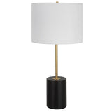 Uttermost Contemporary Black Table Lamp with Round Hardback Shade - 13"D x 13"W x 27.5"H