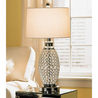 Possini Euro Design Beaded Modern Table Lamp with White Shade