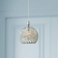 Possini Euro 4 1/2" Wide Swirl Wire Glass Mini Pendant Light