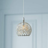 Possini Euro 4 1/2" Wide Swirl Wire Glass Mini Pendant Light