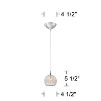 Possini Euro 4 1/2" Wide Swirl Wire Glass Mini Pendant Light