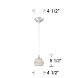 Possini Euro 4 1/2" Wide Swirl Wire Glass Mini Pendant Light