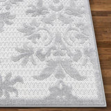 Beige Victorian Floral Soft Area Rug