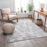 Beige Victorian Floral Soft Area Rug