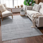 Grey Modern Geometric Soft Area Rug