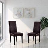 Copper Grove Biruaca Brown Armless Solid Wood Dining Chairs (Set of 2)