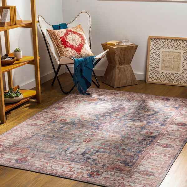 Traditional Vintage Machine Washable Area Soft Rug