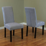 Villa Striped Linen Parsons Dining Chairs (Set of 2)