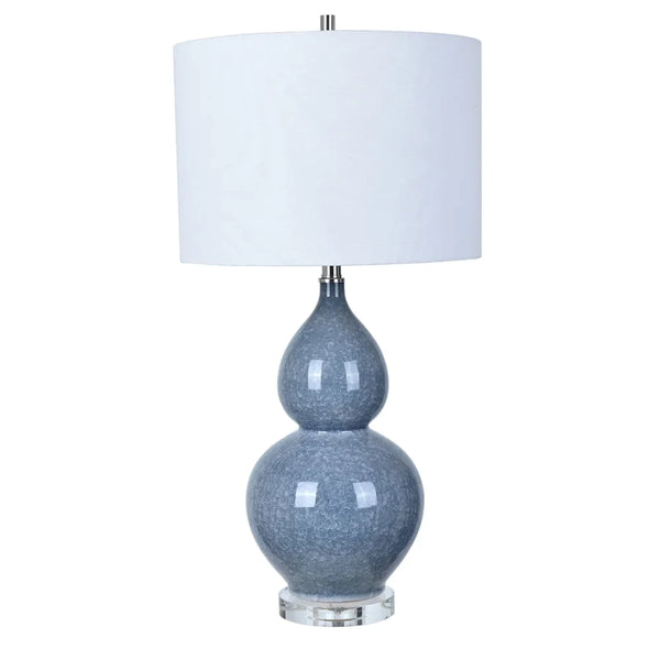 Vincent Blue Lead Crystal Base 30-inch Table Lamp