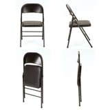 Vinyl Folding Chair (4 Pack), Black