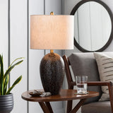 Vylko Textured Ceramic 24-inch Table Lamp - 24"H x 13"W x 13"D - Beige