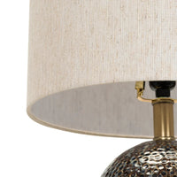 Vylko Textured Ceramic 24-inch Table Lamp - 24"H x 13"W x 13"D - Beige