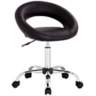 Orbit White Faux Leather Adjustable Rolling Office Stool