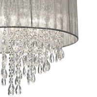 Possini Euro Jolie 20" Wide Silver Fabric Crystal Chandelier