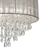 Possini Euro Jolie 20" Wide Silver Fabric Crystal Chandelier