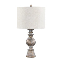 Wahlburg Oatmeal and Antique Gold Drum Shade Table Lamp