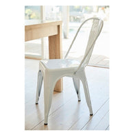 White Metal Armless Chair - 33'' H (SH 18") x 18'' W x 20'' D