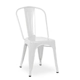 White Metal Armless Chair - 33'' H (SH 18") x 18'' W x 20'' D