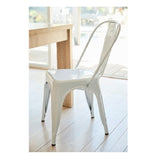 White Metal Armless Chair - 33'' H (SH 18") x 18'' W x 20'' D