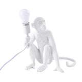 White Sitting Resin Monkey Table Lamp