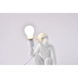 White Sitting Resin Monkey Table Lamp