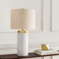 Winnie Confetti Concrete Cylinder Table Lamp - 25"H x 14"W x 14"D