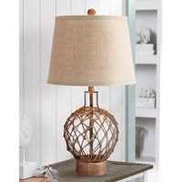 Rope and Glass Jug Table Lamp