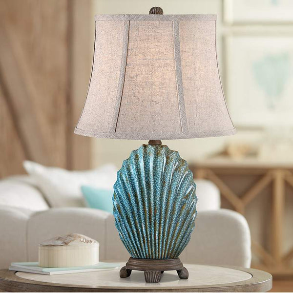 Seashell Creckled Blue Accent Lamp