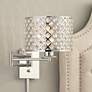 Possini Euro Glitz 9" Wide Plug-In Swing Arm Wall Lamp