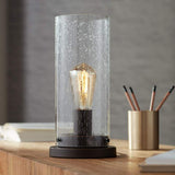Libby Seeded Glass 12" High Edison Bulb Accent Lamp