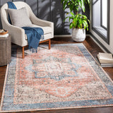 Rose Vintage Medallion Machine Washable Area Soft Rug
