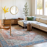 Rose Vintage Medallion Machine Washable Area Soft Rug