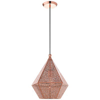 Aberdeen 13 3/4" Wide Rose Gold Diamond-Shaped Modern Pendant Light