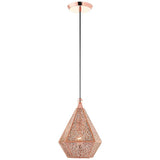 Aberdeen 9 3/4"W Rose Gold Diamond-Shaped Mini Pendant Light