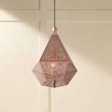 Aberdeen 9 3/4"W Rose Gold Diamond-Shaped Mini Pendant Light