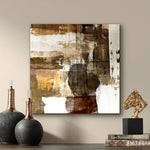 Abstract Warm Neutral Canvas 20" Square Giclee Wall Art