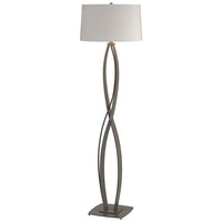 Almost Infinity Floor Lamp - Dark Smoke Finish - Flax Shade