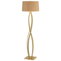 Almost Infinity Floor Lamp - Modern Brass Finish - Doeskin Suede Shade