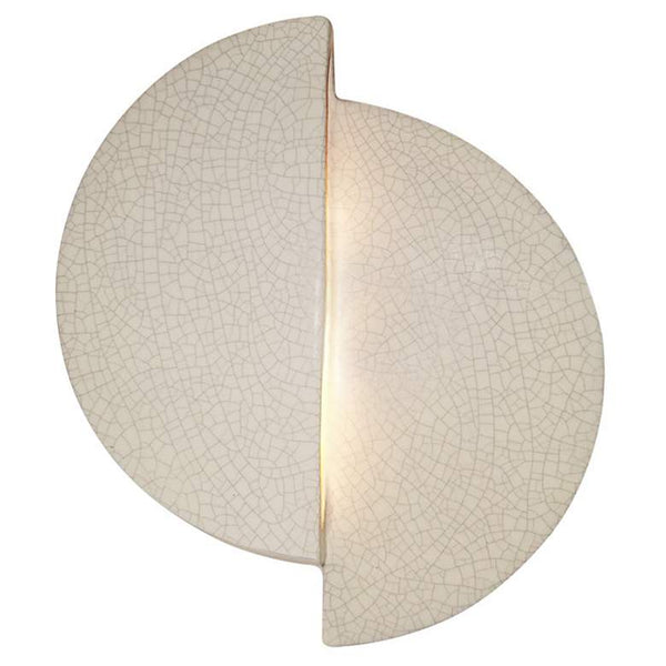 Ambiance Offset Circle LED Wall Sconce - White Crackle