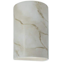 Ambiance Small Cylinder - Open Wall Sconce - Carrara Marble - Incandescent