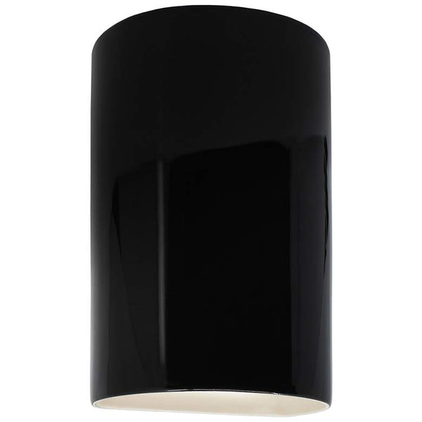 Ambiance Small Cylinder - Open Wall Sconce - Gloss Black - Incandescent