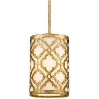 Arabella 6 3/4" Wide Distressed Gold Drum Mini Pendant Light