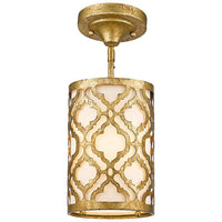 Arabella 6 3/4" Wide Distressed Gold Drum Mini Pendant Light