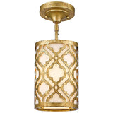Arabella 6 3/4" Wide Distressed Gold Drum Mini Pendant Light