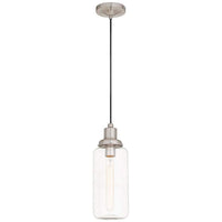 Art Glass 5" Wide Brushed Nickel Mini Pendant