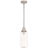Art Glass 5" Wide Brushed Nickel Mini Pendant
